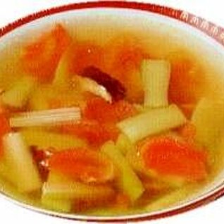 【副菜】干ししいたけの戻し汁で作る野菜スープ